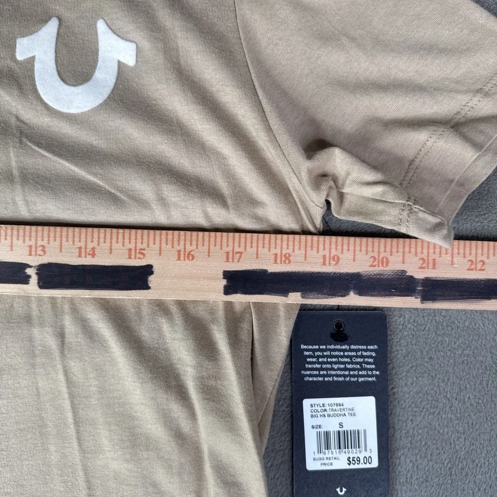 True Religion T-shirt Men's Size Small Beige NEW ORIGINAL WITH TAGS